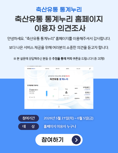 축산유통 통계누리 홈페이지 이용자 의견조사